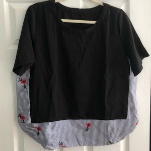Black loose fitting blouse